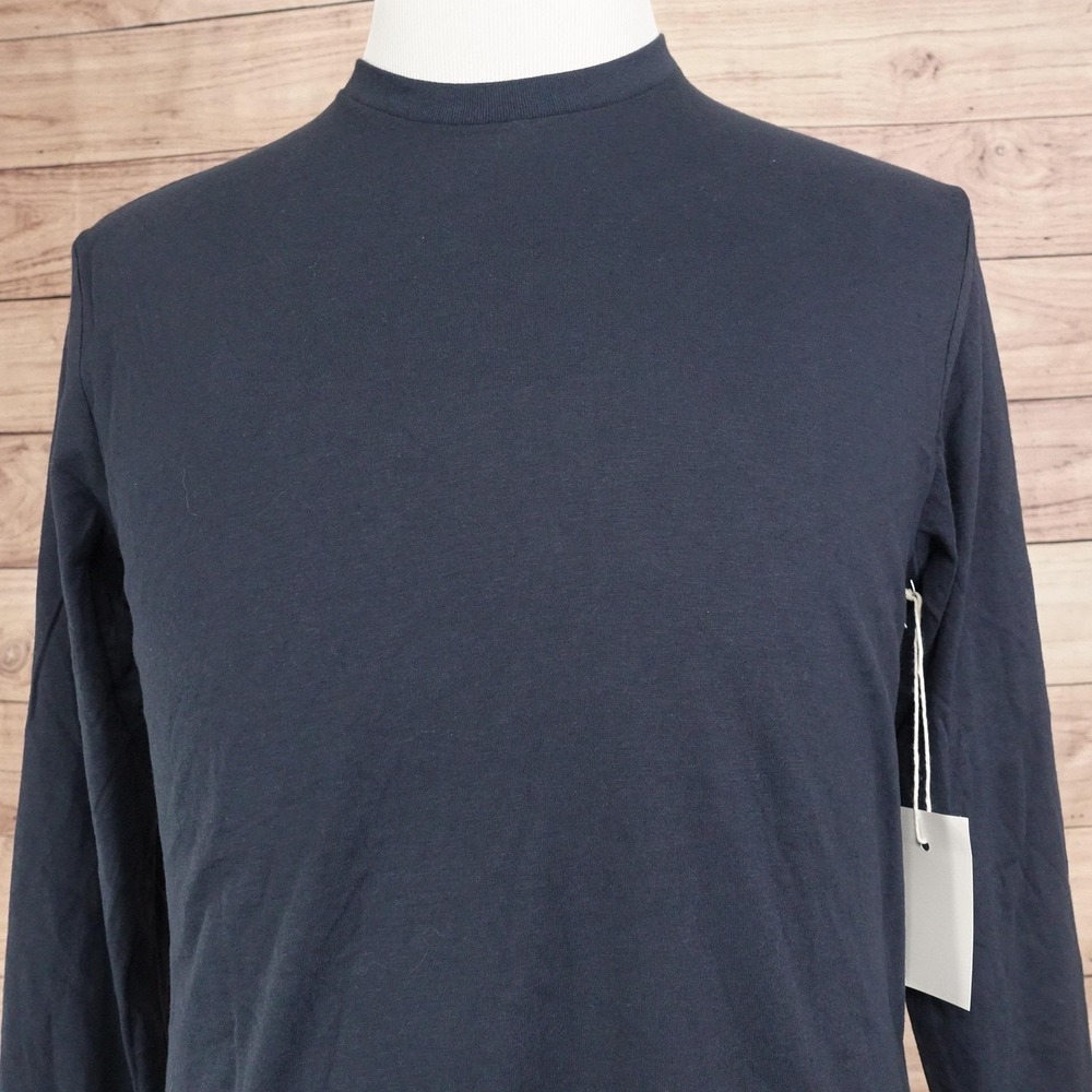 New! True Classic Shirt Mens S Navy Long Sleeve Triblend Basic Tee T-Shirt